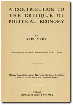 Cover of A Contribution to the Critique of Political Economy