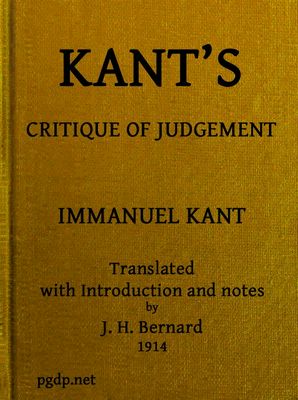 Cover of Kant's Critique of Judgement