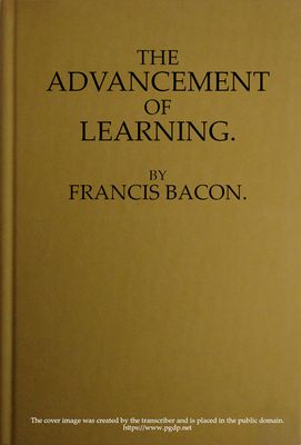 Cover of The Advancement of Learning